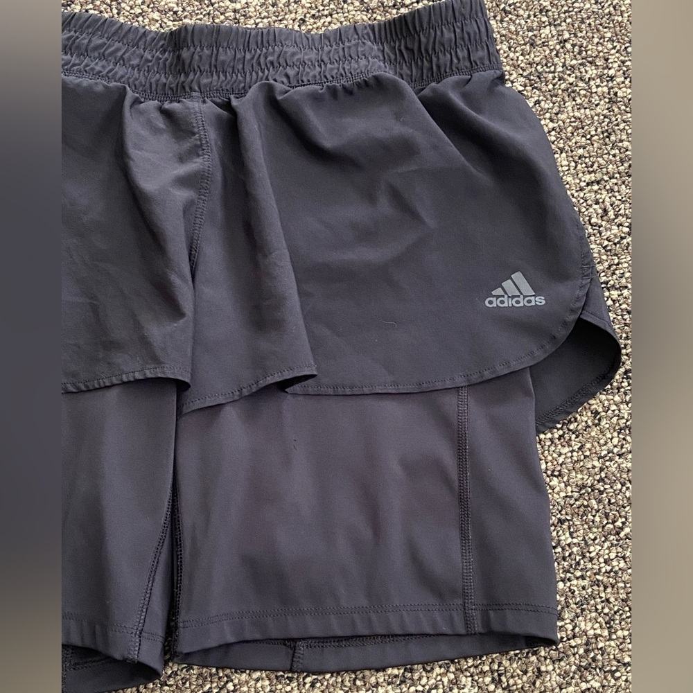 adidas Navy 2-in-1 Active Skort with Compression Shorts, size:M - Picture 4 of 12
